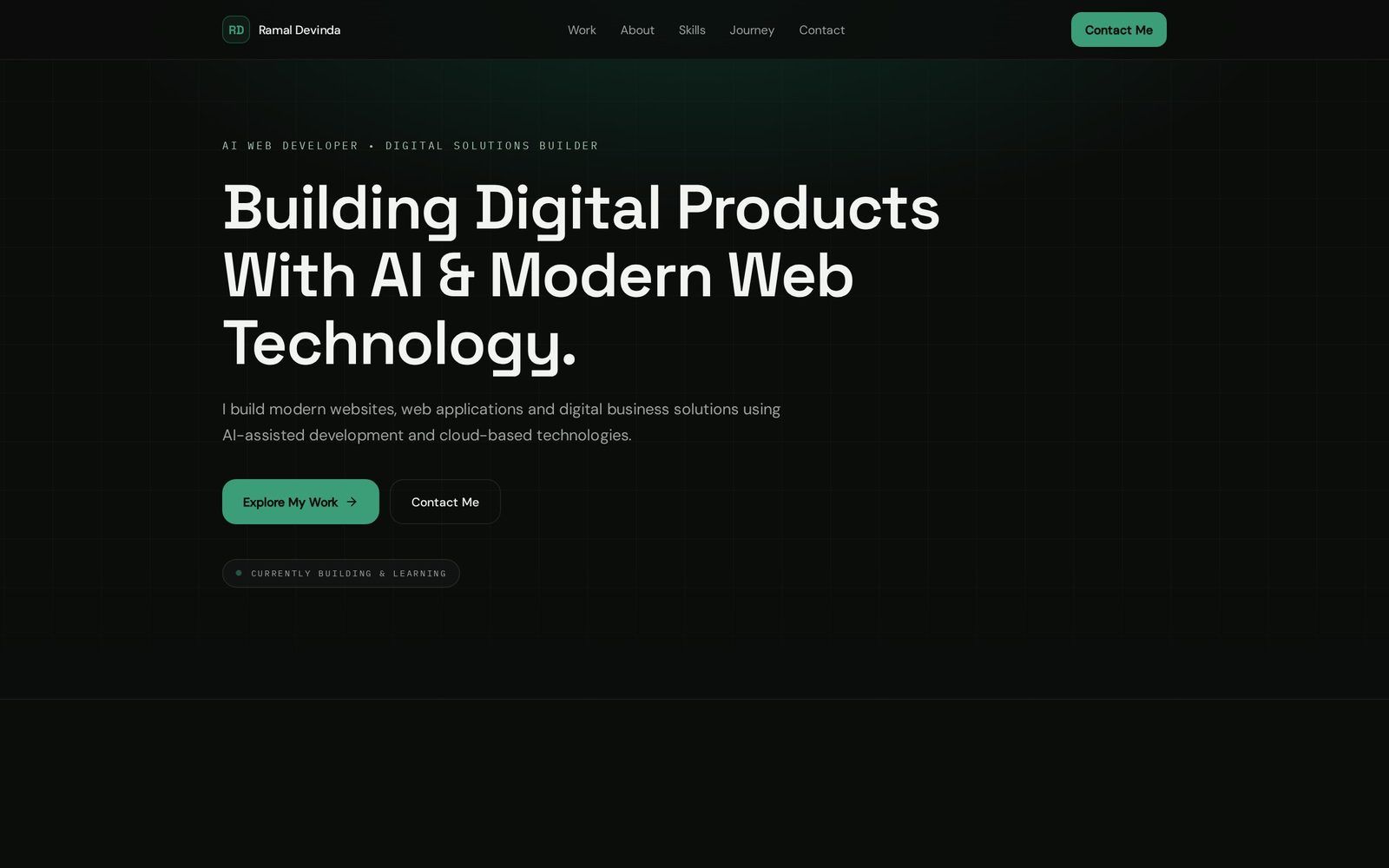 Ramal Devinda — Portfolio — Portfolio / Personal Brand project screenshot